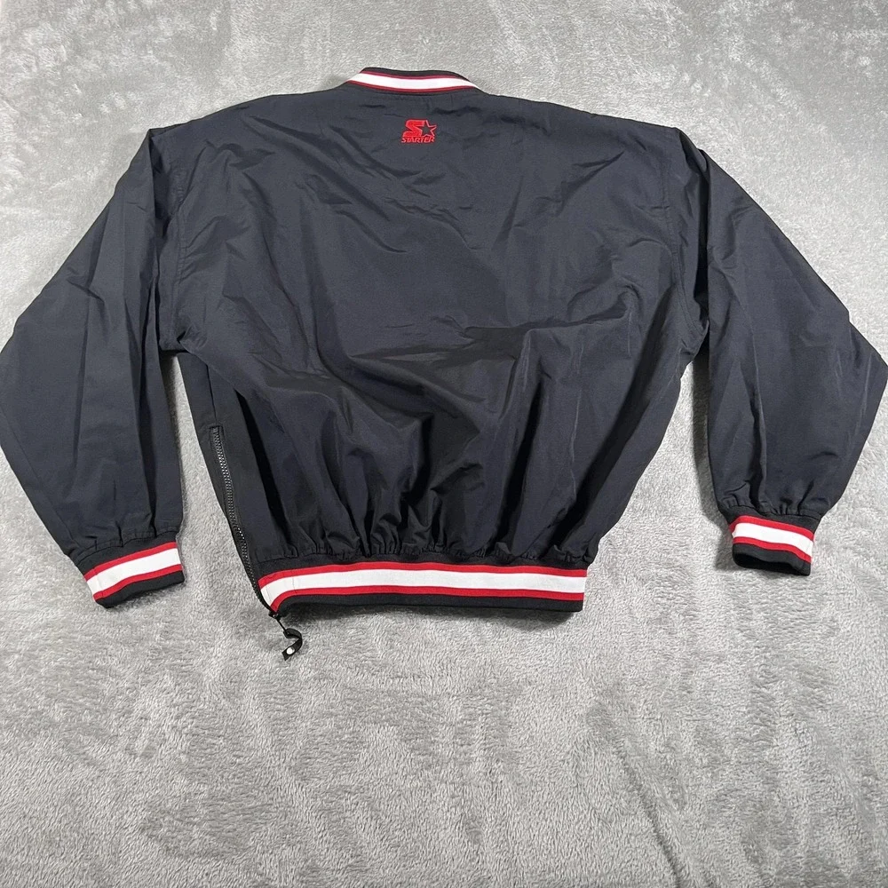 Chicago Blackhawks Starter Jacket Mens Large Black‎ Pullover NHL Hockey 90s Vtg
